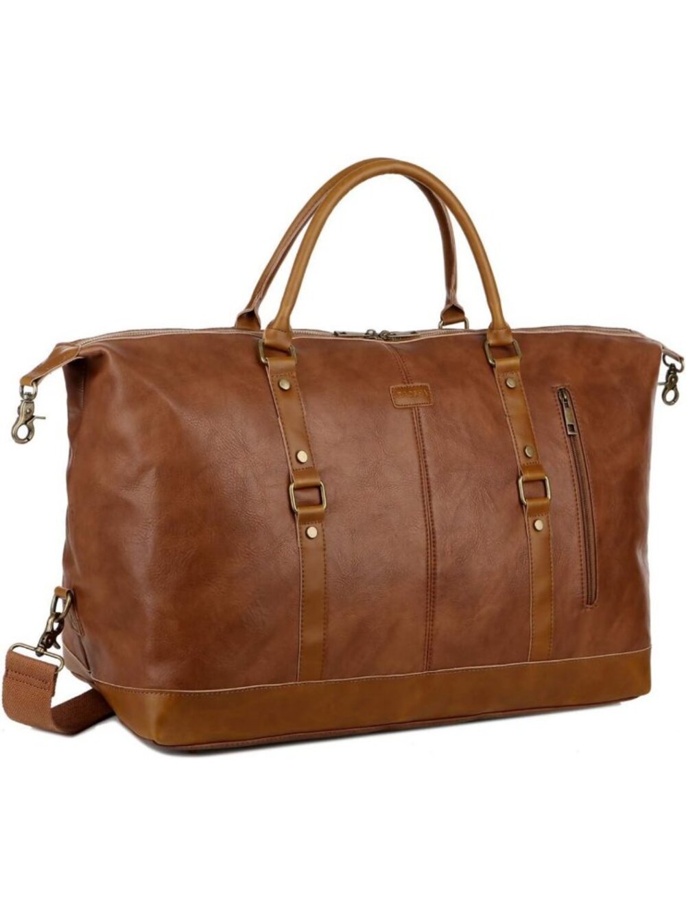 Vegan Leather Oversized Travel Duffel Tote Bag - Stylish Weekender for Men